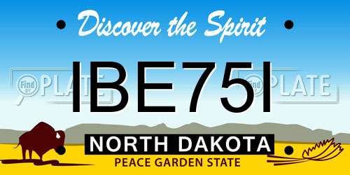 IBE75I North Dakota License Plate