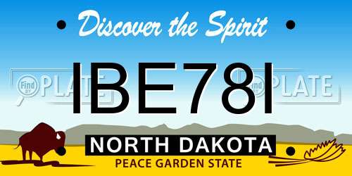 IBE78I North Dakota License Plate