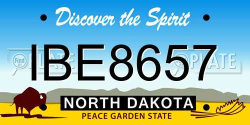 IBE8657 North Dakota License Plate