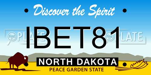 IBET81 North Dakota License Plate