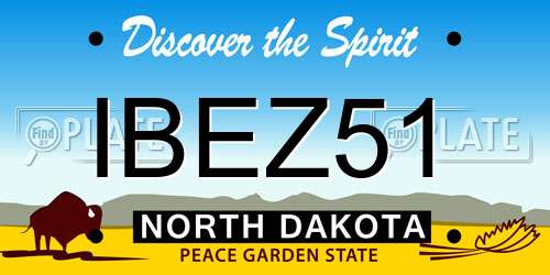 IBEZ51 North Dakota License Plate