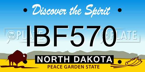 IBF570 North Dakota License Plate