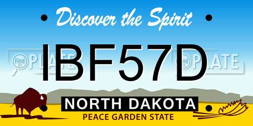 IBF57D North Dakota License Plate