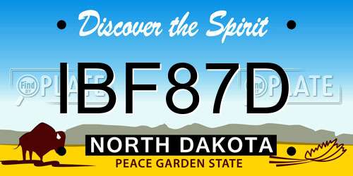 IBF87D North Dakota License Plate