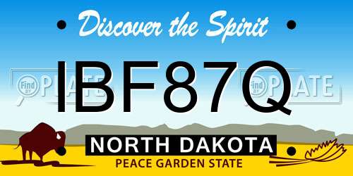 IBF87Q North Dakota License Plate