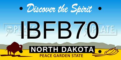 IBFB70 North Dakota License Plate