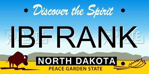 IBFRANK North Dakota License Plate