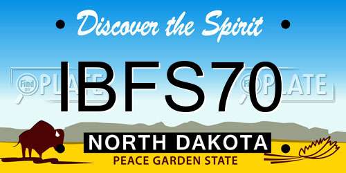 IBFS70 North Dakota License Plate