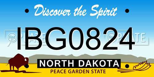 IBG0824 North Dakota License Plate
