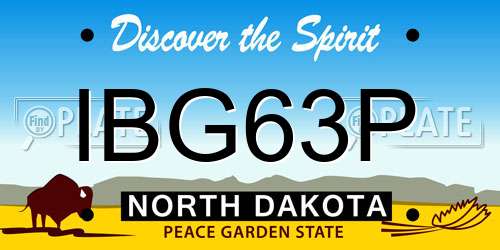 IBG63P North Dakota License Plate