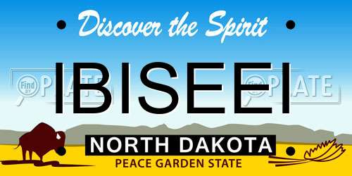 IBISEEI North Dakota License Plate