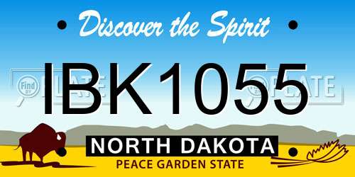 IBK1055 North Dakota License Plate