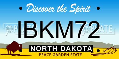 IBKM72 North Dakota License Plate