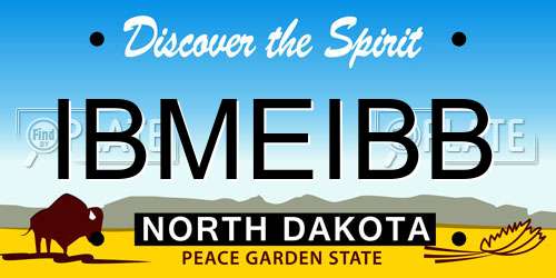 IBMEIBB North Dakota License Plate