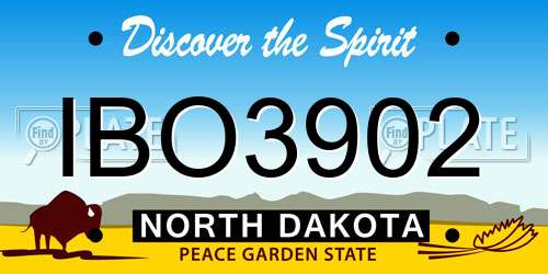 IBO3902 North Dakota License Plate