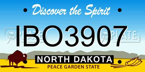 IBO3907 North Dakota License Plate