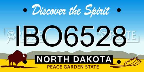 IBO6528 North Dakota License Plate