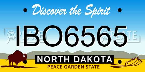 IBO6565 North Dakota License Plate