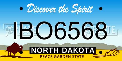 IBO6568 North Dakota License Plate