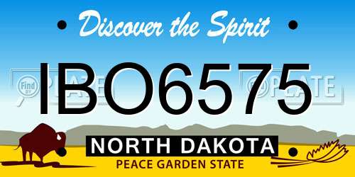 IBO6575 North Dakota License Plate