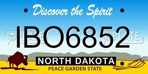 IBO6852 North Dakota License Plate