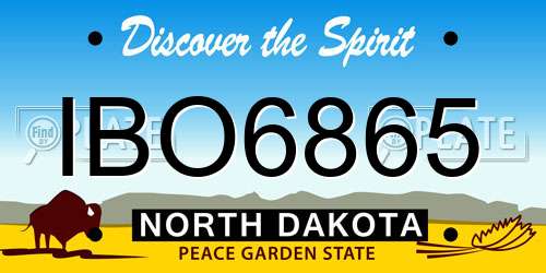 IBO6865 North Dakota License Plate
