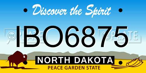 IBO6875 North Dakota License Plate