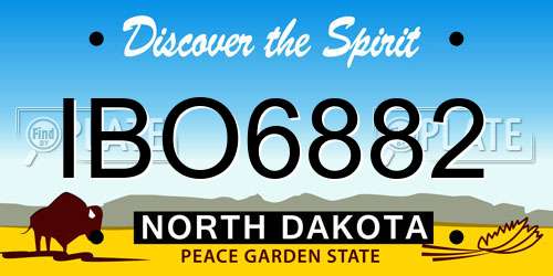 IBO6882 North Dakota License Plate