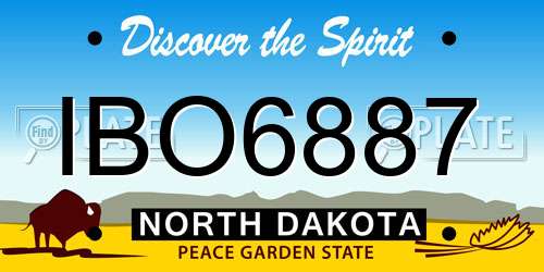 IBO6887 North Dakota License Plate