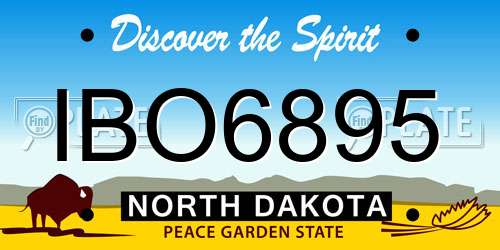 IBO6895 North Dakota License Plate