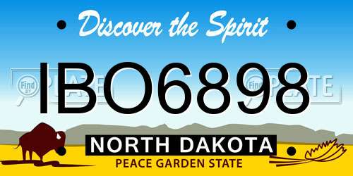 IBO6898 North Dakota License Plate