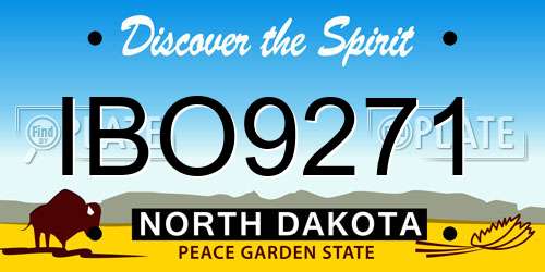 IBO9271 North Dakota License Plate