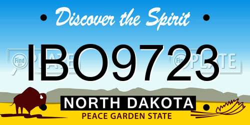 IBO9723 North Dakota License Plate