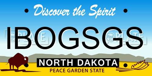 IBOGSGS North Dakota License Plate