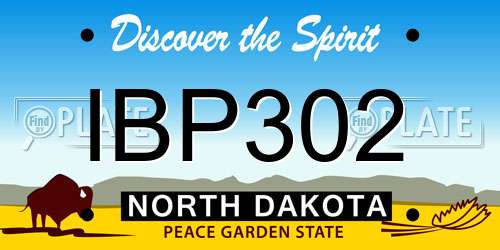 IBP302 North Dakota License Plate