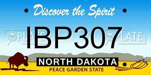 IBP307 North Dakota License Plate