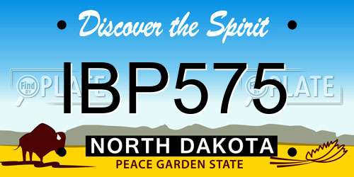 IBP575 North Dakota License Plate