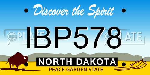 IBP578 North Dakota License Plate
