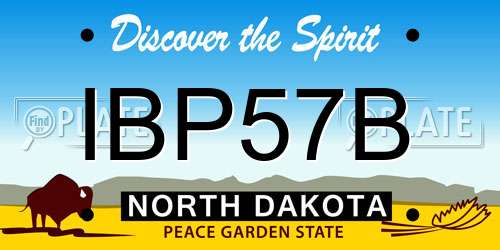 IBP57B North Dakota License Plate