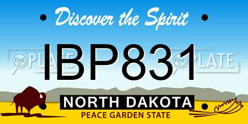 IBP831 North Dakota License Plate