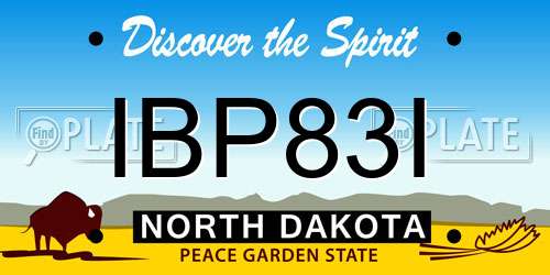 IBP83I North Dakota License Plate