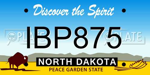 IBP875 North Dakota License Plate