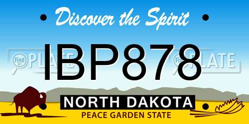 IBP878 North Dakota License Plate