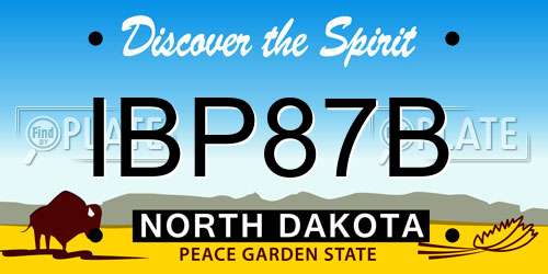 IBP87B North Dakota License Plate