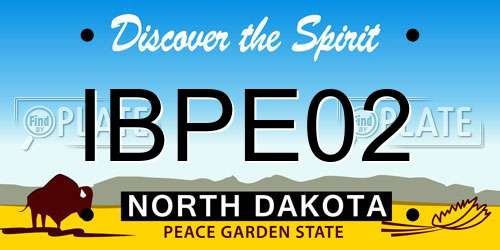 IBPE02 North Dakota License Plate