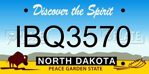 IBQ3570 North Dakota License Plate