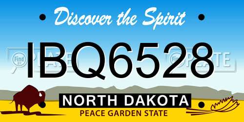 IBQ6528 North Dakota License Plate