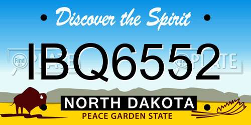 IBQ6552 North Dakota License Plate