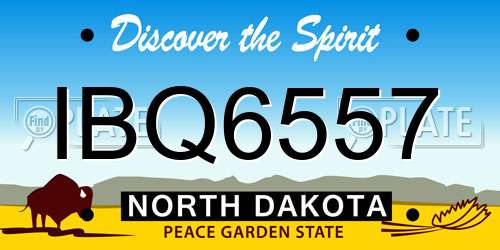 IBQ6557 North Dakota License Plate