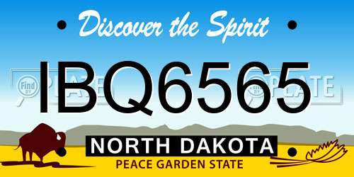 IBQ6565 North Dakota License Plate